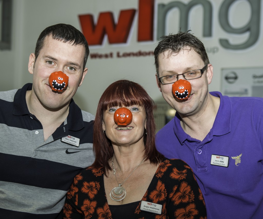 West London Motor Group raising money for Red Nose Day two years ago 