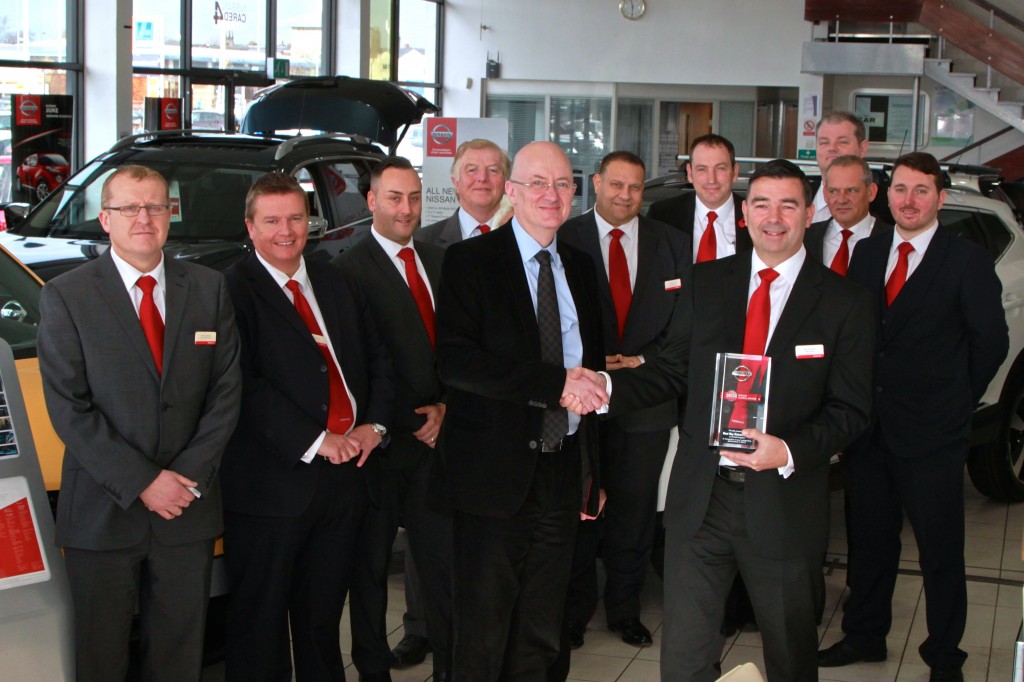 The proud team at West Way Wolverhampton were there to witness the award handover by Jim Wright. 