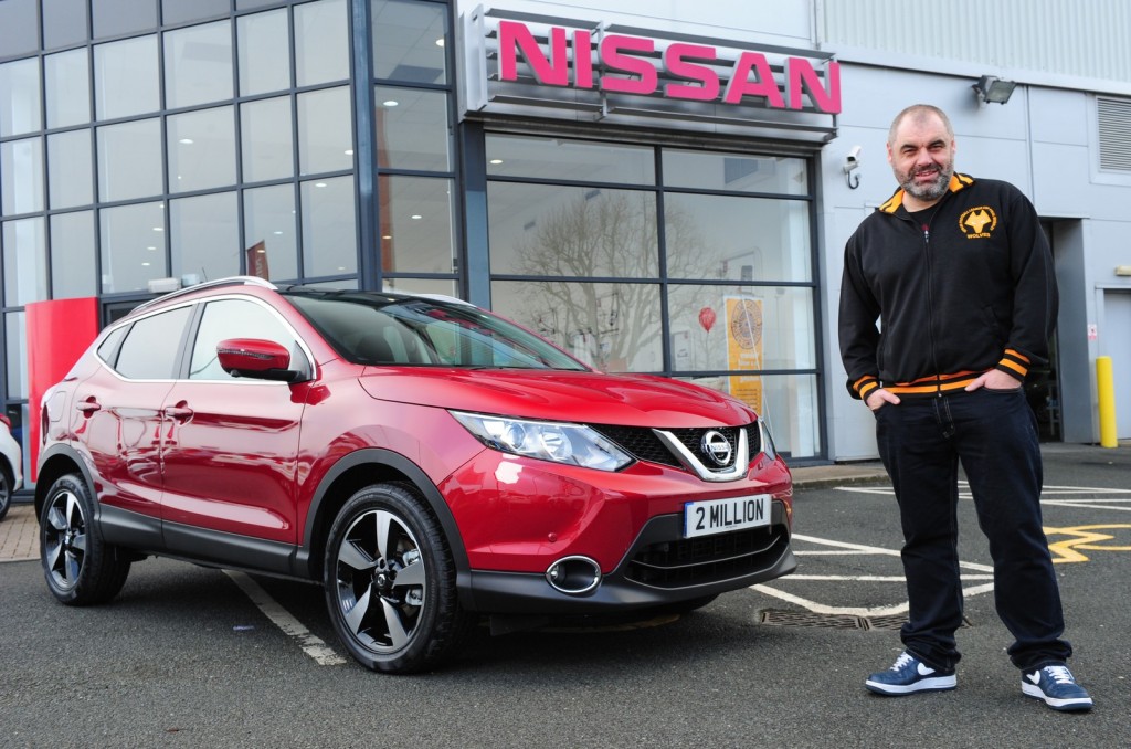 Steven Wainwright with his new car - the two-millionth Qashqai produced