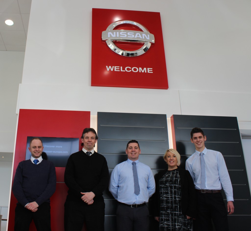 Sales Executive Simon Henderson, Business Manager Lee Cryer, General Manager Ashley White, and sales team Jo Thomas and Cameron Rees.