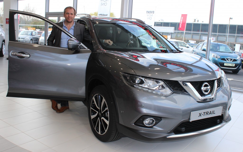 Actor Dean Andrews with his new Nissan X-Trail