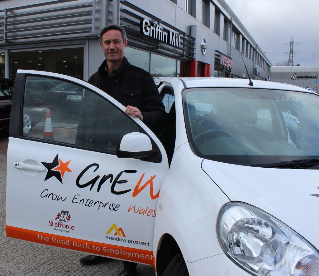 Driving instructor Barrie Whiles with the Nissan Micra which has been donated by Griffin Mill Nissan in Pontypridd