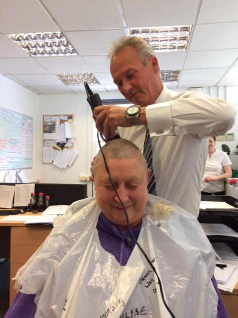 Now you see it, now you don’t. Louise Welch, from West Way Nissan in Coventry, had her hair shaved off for charity