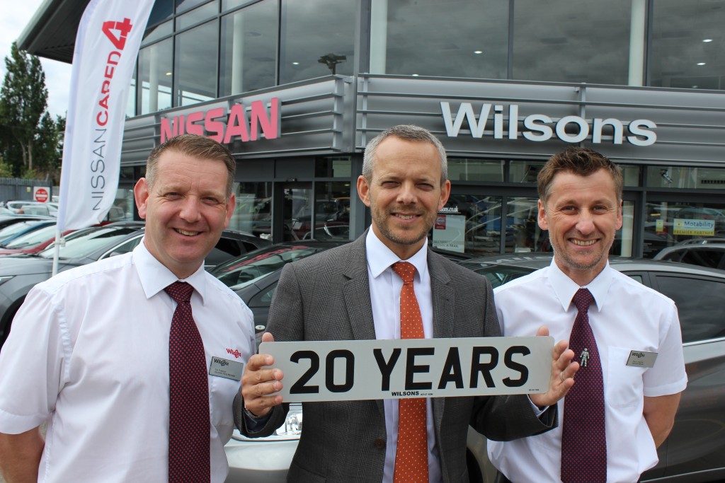 Tim Freeman, David Wheatcroft and Paul Lovelock have celebrated 20 years’ service at Wilsons of Epsom  
