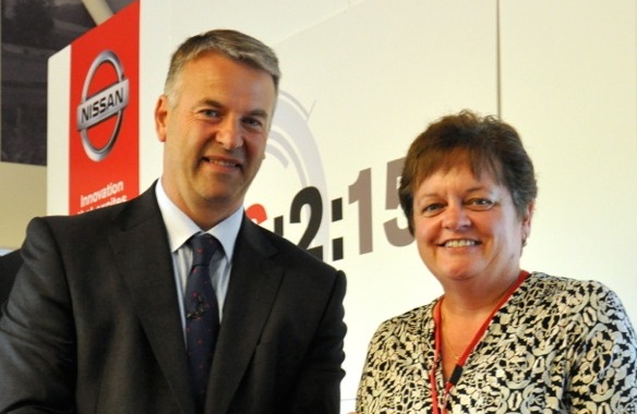 Chorley Group Managing Director Pauline Turner with Dave Murfitt, Director of Network Development and Quality at Nissan Motor GB