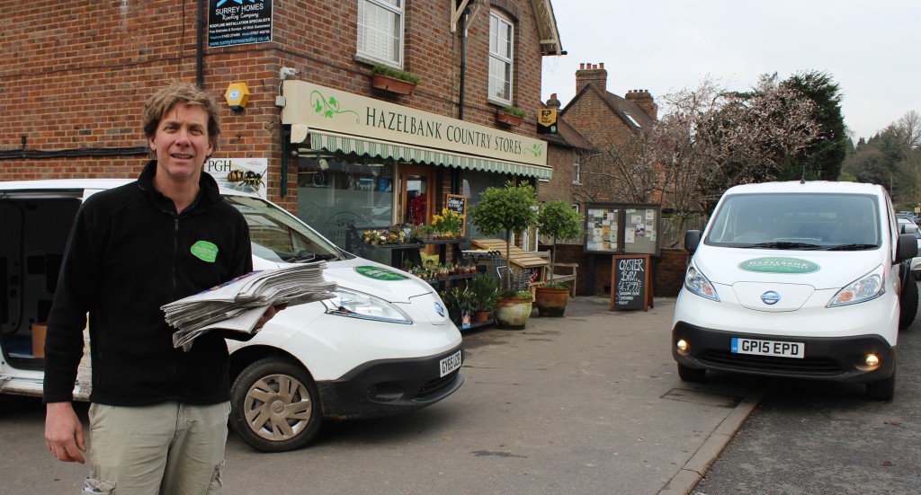 Damian Whyte with his all-electric e-NV200 vans 