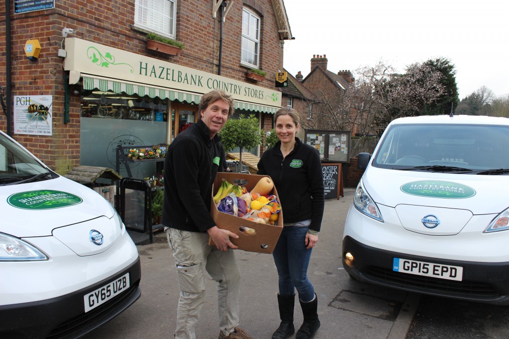 Damian and Kerry Whyte use their all-electric e-NV200 vans to deliver fruit and vegetables as well as newspapers 
