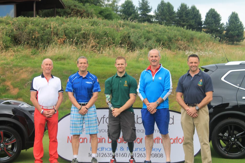 From L-R: Kevin Abbs Fraser Wibberley (Royal Marine Association) Mark Ormrod, Major (RTD), Mike Abbs and Ritchie