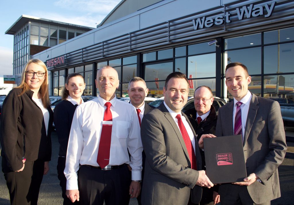 Staff at West Way Wolverhampton receive their award.