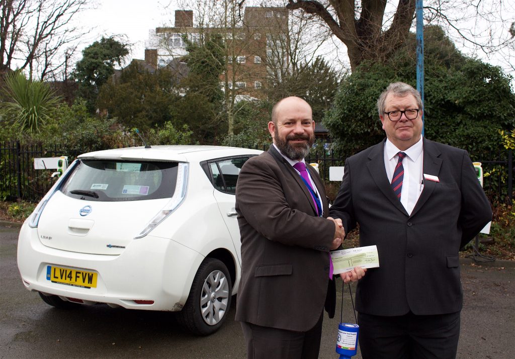 Graham Pearse, Senior Fundraising Manager, receives the cheque from Colin Arksey, Ancaster Group's Business Specialist.