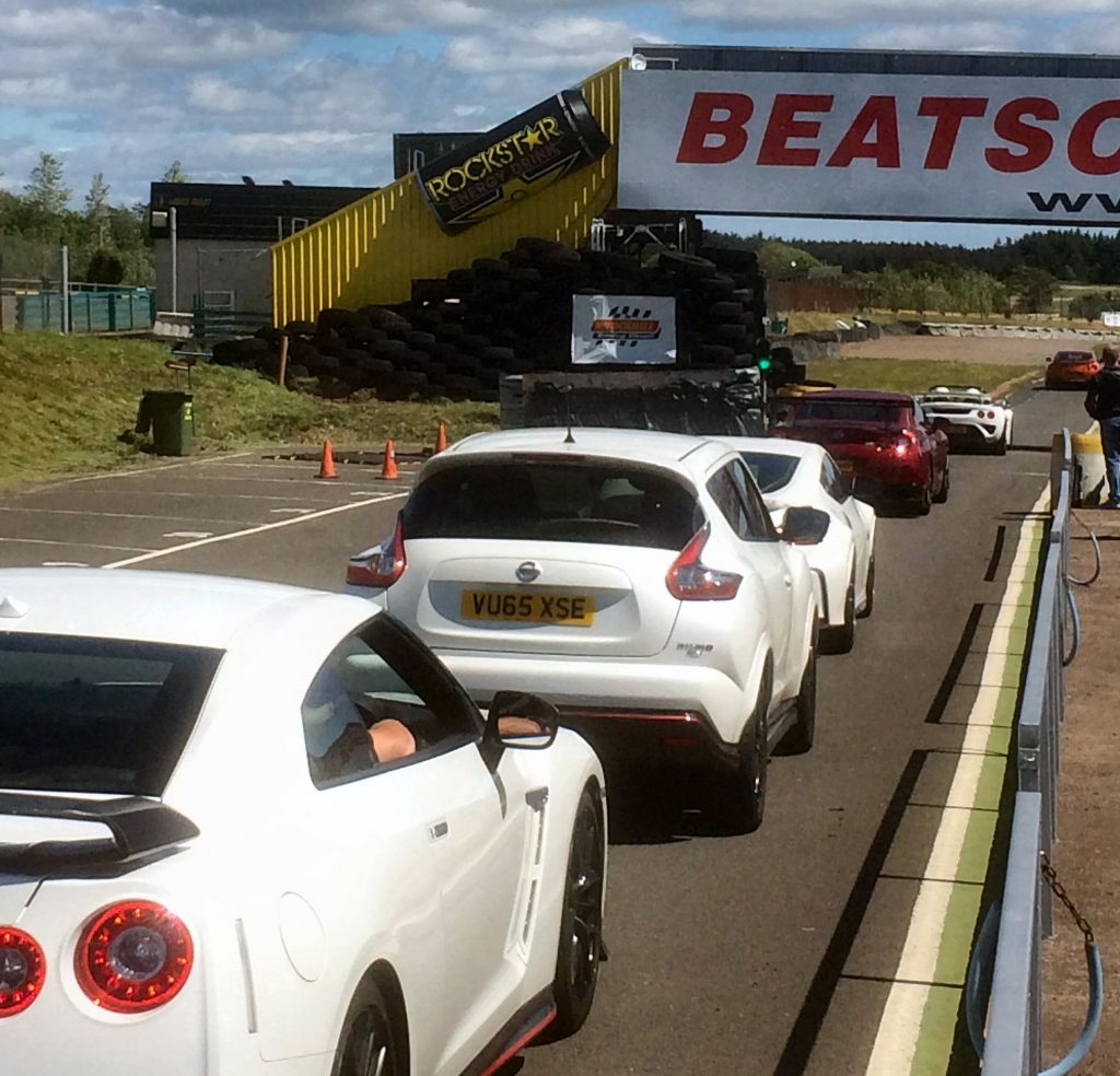 Lining up to take to the track