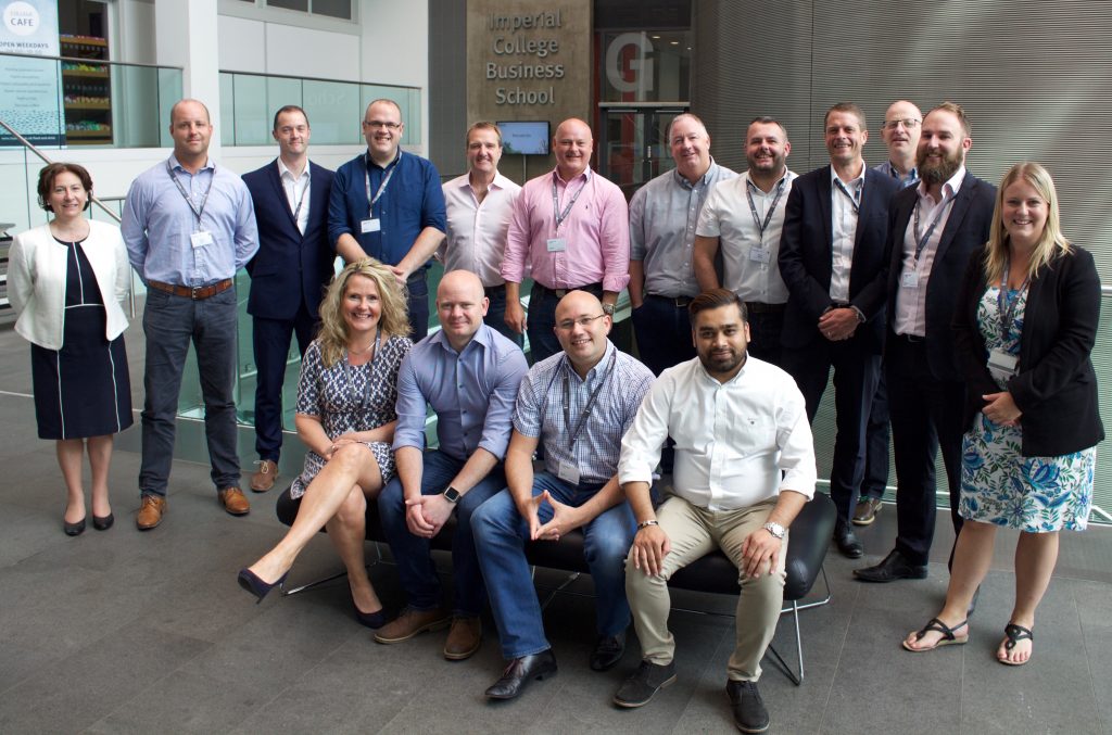 Some of this year's enrolled Dealer Principals, with Imperial College Programme Director Mary Gaughan, far left, and Emma Curties, also from Imperial College, far right.