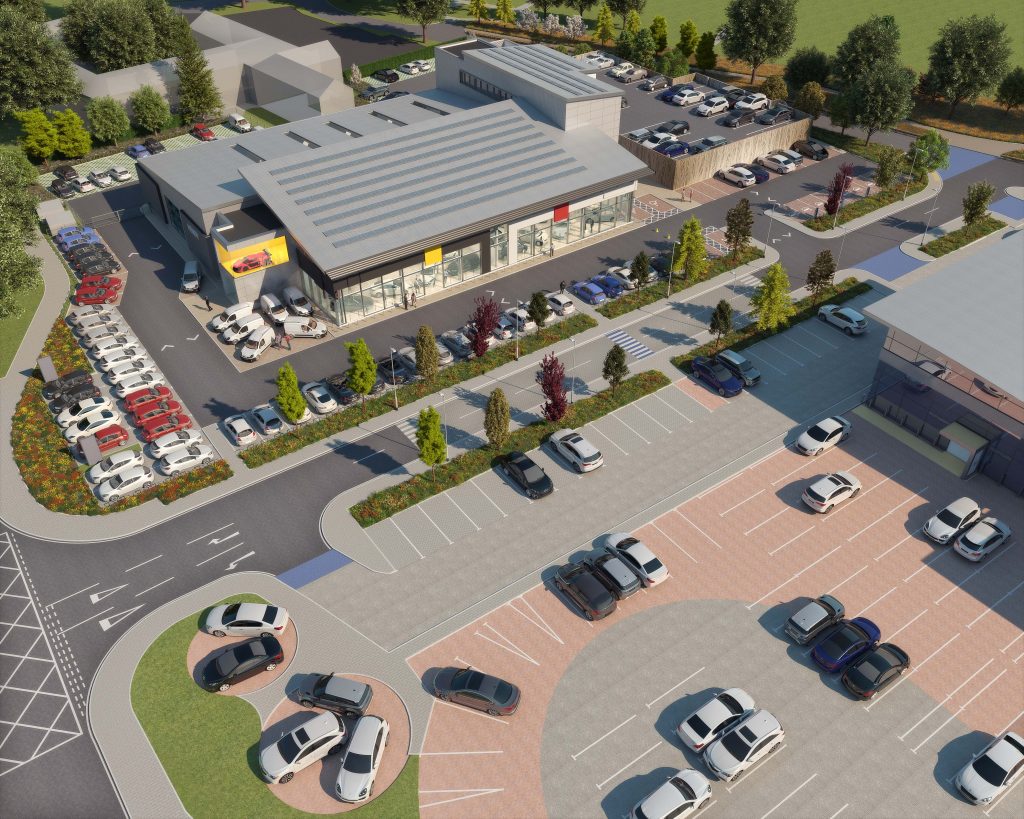 The planned new Hendy Nissan dealership in Eastleigh